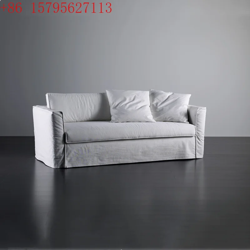 Divano letto e colazione con bordo nero, semplice, nordico, per smontaggio e lavaggio del divano bianco