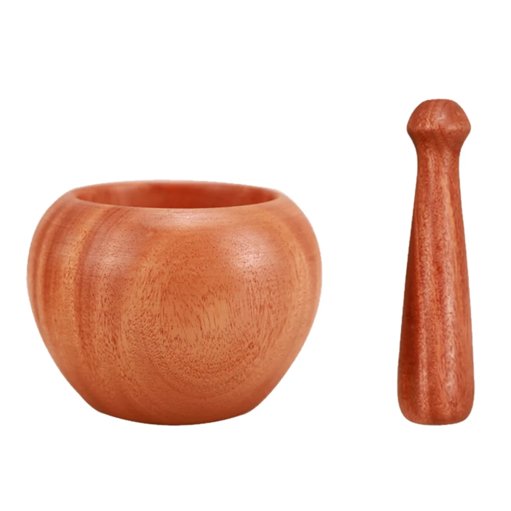 

Wood Mortar Garlic Grinder Pestle Kit Spice Crusher Manual Pot Tool Practical Lightweight Kitchen Gadgets Gifts