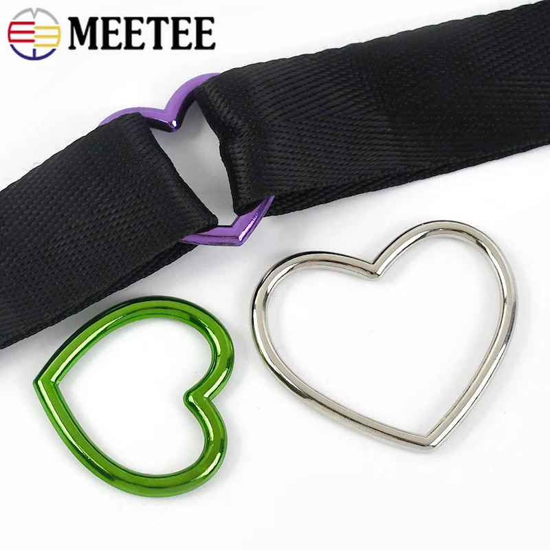 5Pcs Heart Metal Buckles for Bag Strap O Ring Hooks Webbing Belt Clasp Dog Collar Connector Hanger Loop DIY Hardware Accessories