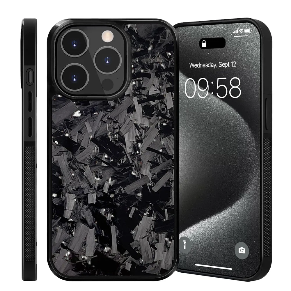 Coque en fibre de carbone magnétique entièrement enveloppée, s'adapte à l'iPhone16 Pro