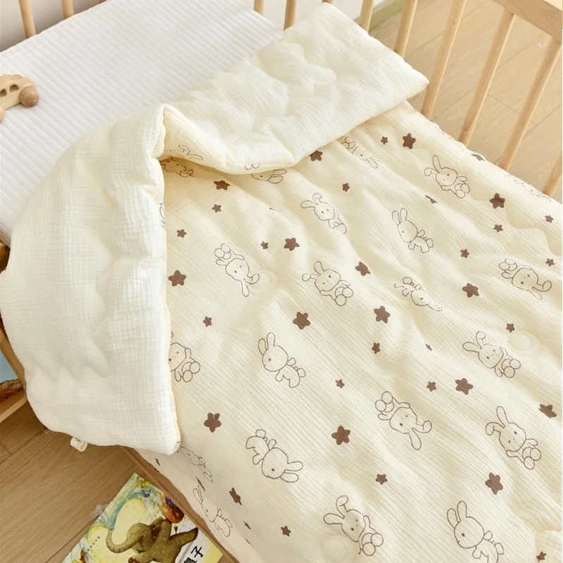 Cobertor de musselina bebê unisex, envoltório Swaddle recém-nascido, urso coreano, coelho quente, colcha de cama infantil para berço, inverno, Dropshipping