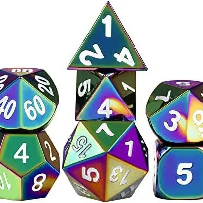 

Metal Dice Set for D&D, TRPG, Cthulhu RPG Polyhedral Dice for Dungeons and Dragons, Call of Cthulhu, Tabletop Role Playing Games