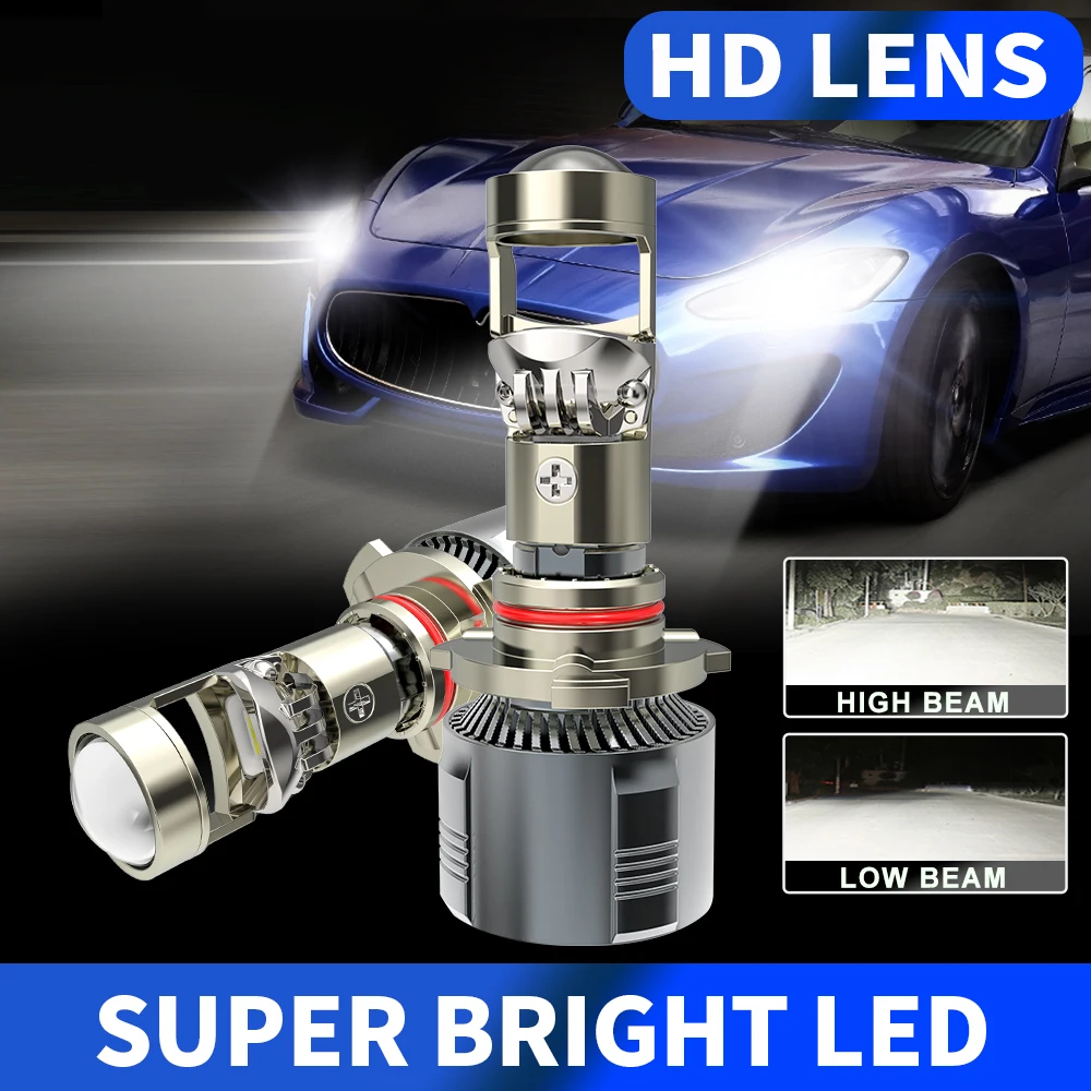 

HAOLIDE Mini Projector Lens Led Headlights car Plug and Play High Power HB3 HB4 9005 9006 H4 H7 Light Bulbs For Car Headlight