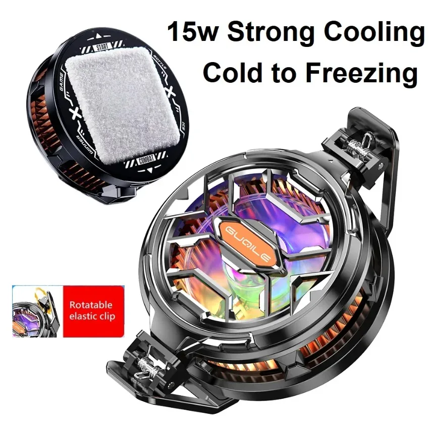 

Кулер для телефона с RGB-подсветкой, полупроводниковым охлаждением, Plug&Play, вращающийся, с креплением на заднюю панель, для стримов и игр