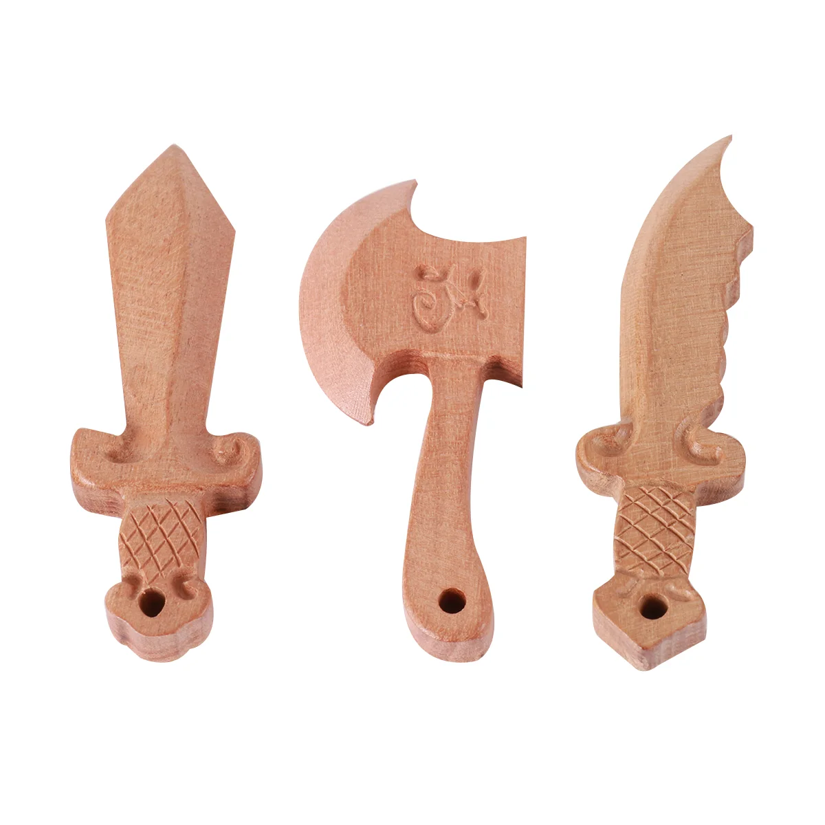 

12 Pcs Hand Carved Chinese Axe Pendant Charms DIY Jewelry Making Handcraft Accessories for Necklace Brac