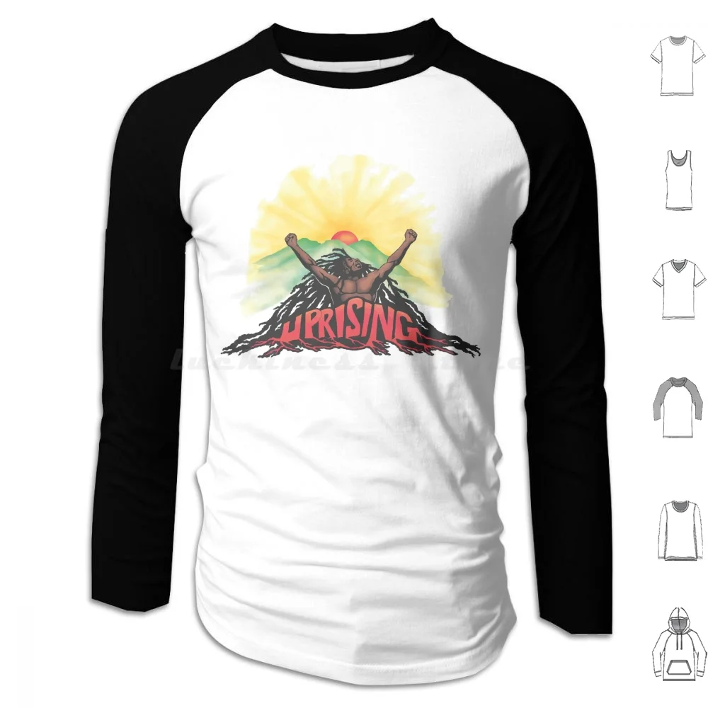 

Bob Uprising-Reggae Music Hoodie cotton Long Sleeve Bob Reggae Music Jamaica Rastafarian Rasta One Love Peace Uprising