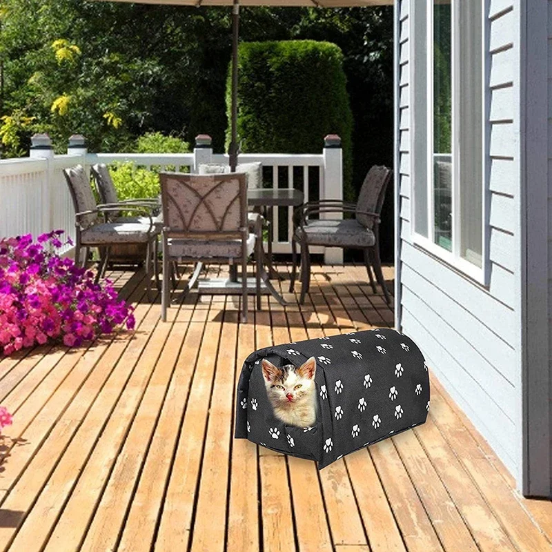 Pet Cat House Bed Outdoor Waterproof Removable Thickened Warm Stray Cat Sleeping Mats Cats Dogs Nest Tent Cabin Pet Supplies