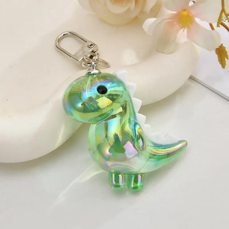 Niedlicher Acryl-Dinosaurier-Schlüsselanhänger, kombiniert mit einer robusten Schnalle, als dekoratives Accessoire für Rucksäcke und Taschen im Alltag, ein schönes Weihnachtsgeschenk. – Detail 6