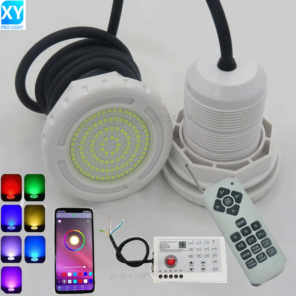 RGB LED Pool Light 15W DC12V Bluetooth APP Control Outdoor/Indoor Underwater Light Fountain Landscape Lamp Piscina Luz Spotlight