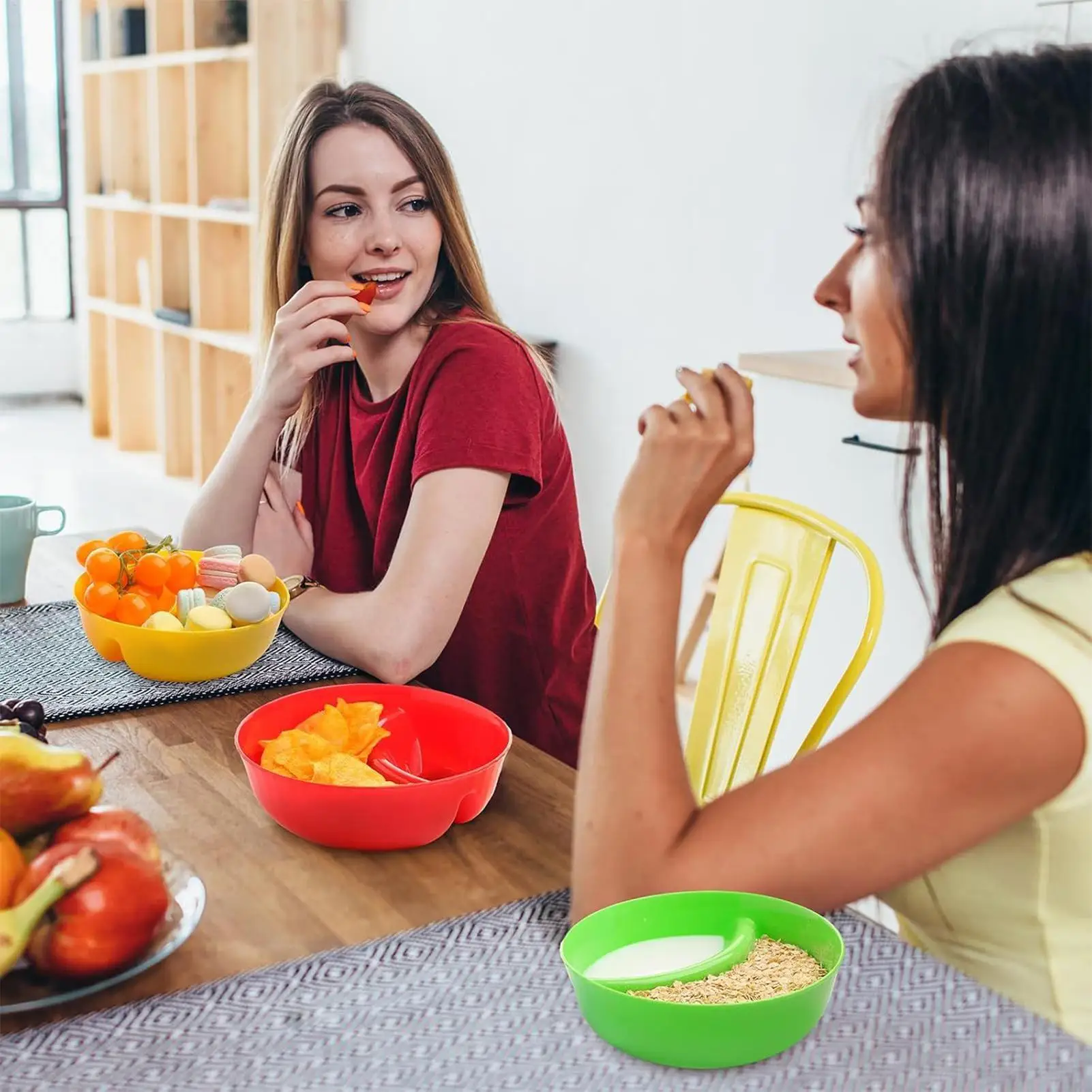 Bandeja para servir patatas fritas y inmersión, plato para servir cereales dividido antisoggy, cuencos para servir galletas, platos divididos, cuencos para inmersión de salsa, 6 uds.