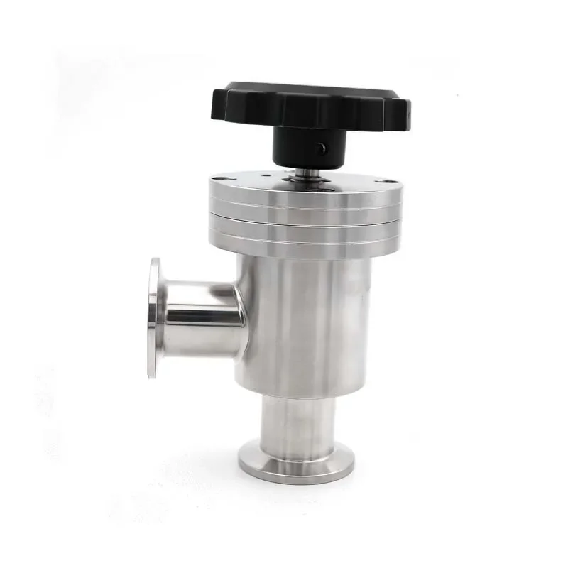 

SS304 Stainless Steel KF16 KF25 KF40 KF50 Sanitary L-type Manual High Vacuum Baffle Valve Vacuum Flapper Angle Valve
