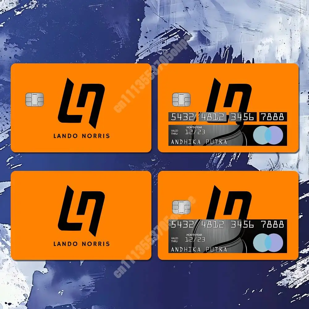 L-Lando LN4 N-Norris Racing Driver Sticker for NFC ID Card Film Skin Credit Bank Card Stylish Cultural Decoration