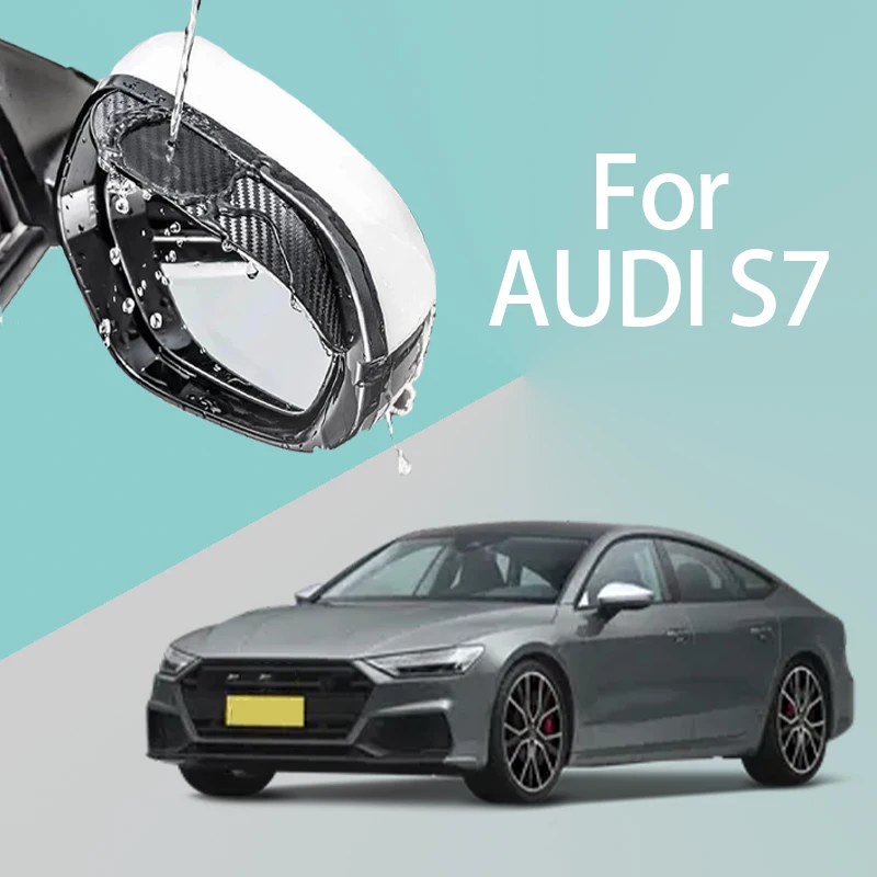 For AUDI S7 car rearview mirror rain brow thickened carbon fiber texture rearview mirror rain brow