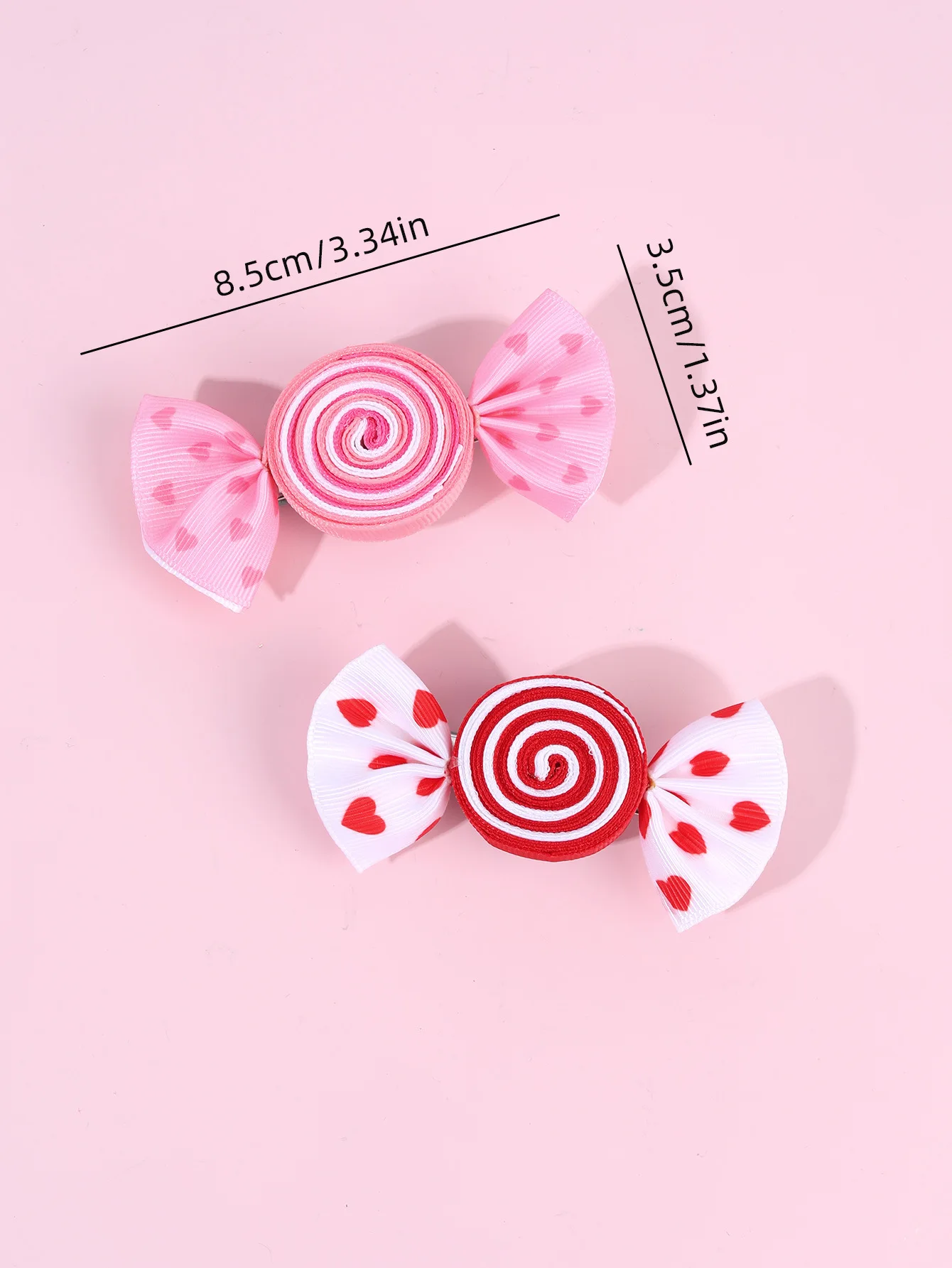 1 Paar Tages-Haarspangen für Kinder: Süße Herz-Schmetterlings-Haarspange mit Schleife – Niedliches Haar-Accessoire – Detail 2