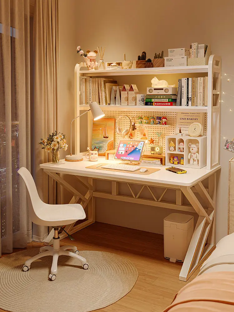 Desk Bookshelf Integrated Desk Dresser Two-in-one Student Study Table Writing Table Makeup Home Computer
