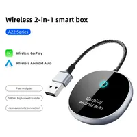 New 2 in1 CarPlay & Android Auto Mini Box Wireless CarPlay Adapter Wired To Wireless CarPlay for USB/Type C Dongle