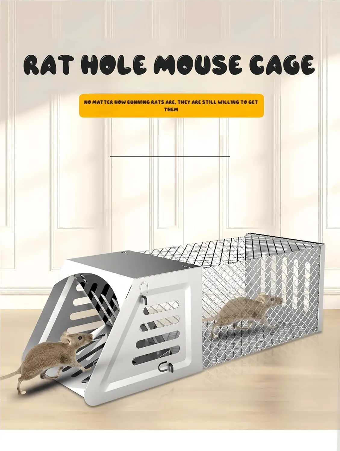 Automatic Mouse Trap, Humane Rat Trap Cage, Reusable Live Catch Rodent Trap for Mice, Rats, Squirrels, Safe & Effective
