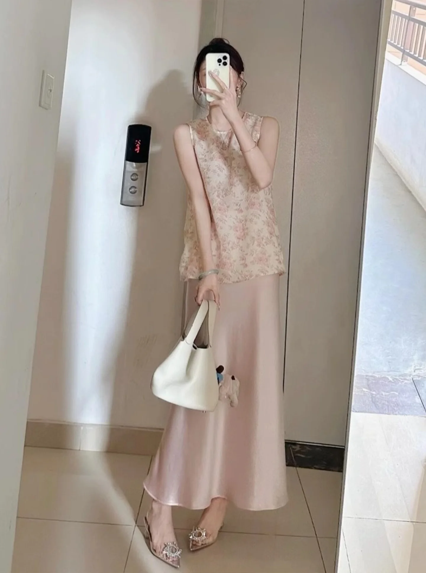 

New Chinese Sle Floral Print Top And Skirt Set Women's Faion Autumn Collection Svel Dr Two-Piece Ensemble