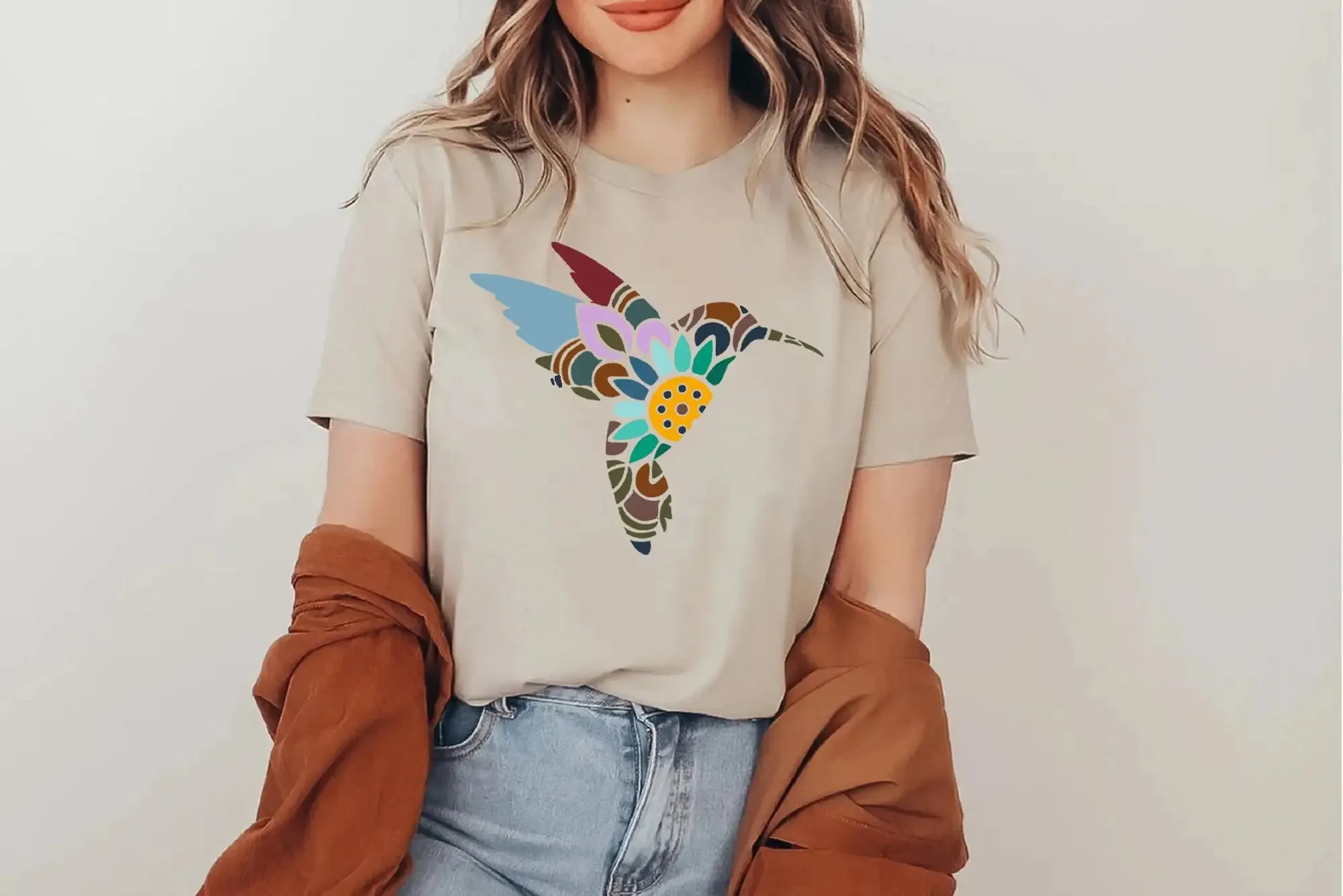 Hummingbird T Shirt Floral Bird Lover Nature Outdoor