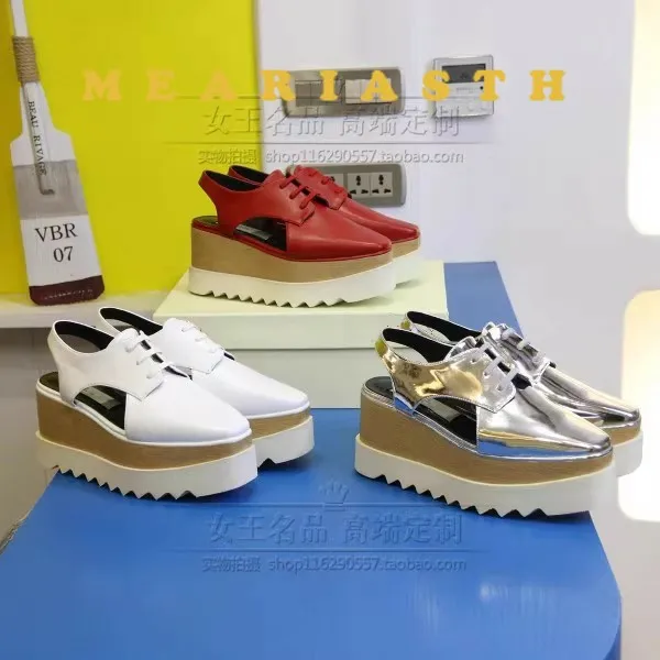 

Женская обувь со звездами 2021, женские туфли на танкетке с квадратным носком и шнуровкой на толстой подошве, увеличивающие рост, со звездами, сандалии с вырезами