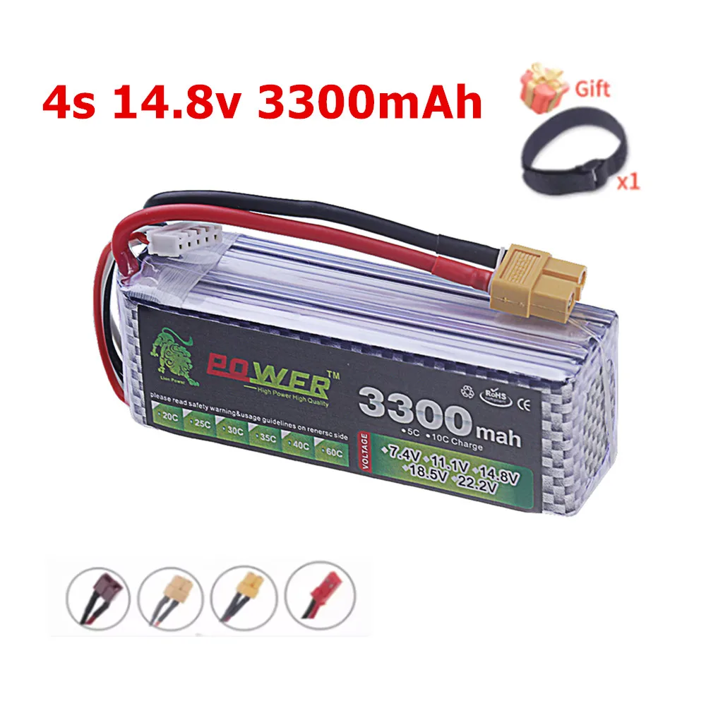 4S 14.8V 3300mAh 60C Lipo Battery with XT30 XT60 T Connector Softcase Lipo Battery for RC Car Truck Airplane FPV UAV Drone