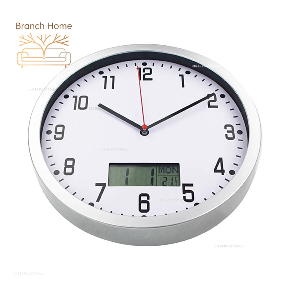 Quartz Wall Hygrometer Hanging Clock With Humidity And Temperature Clock Operated Silent Home Office Garden Use