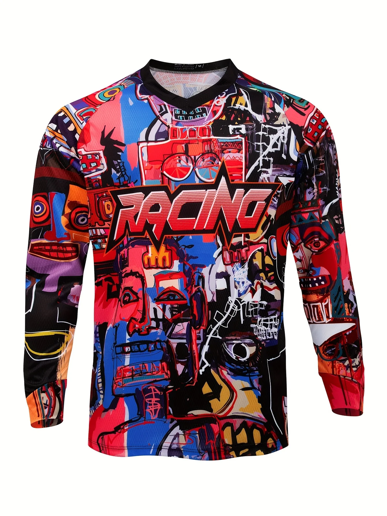 Stilvolles Downhill-Radtrikot, Unisex, Langarm, atmungsaktives Fahrradshirt mit 3D-Druck für Enduro, Trail und Offroad-Radfahren – Detail 6