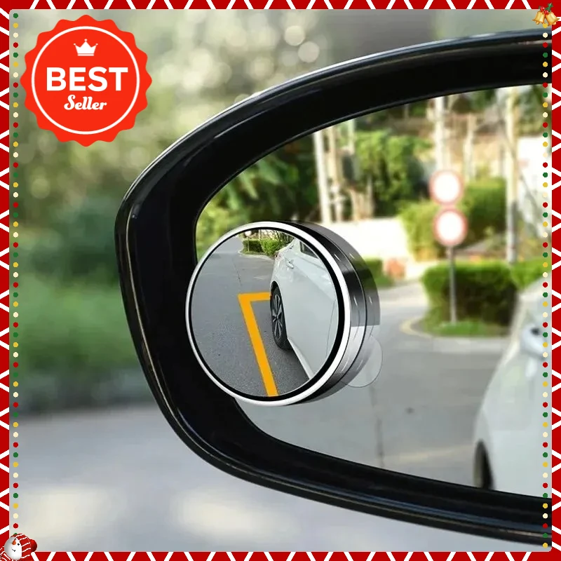 Car Blind Spot Rear View Mirror Wide Angle 360 Degree Adjustable Small Round Mirror Car Reverse Auxiliary Rearview Convex Mirror