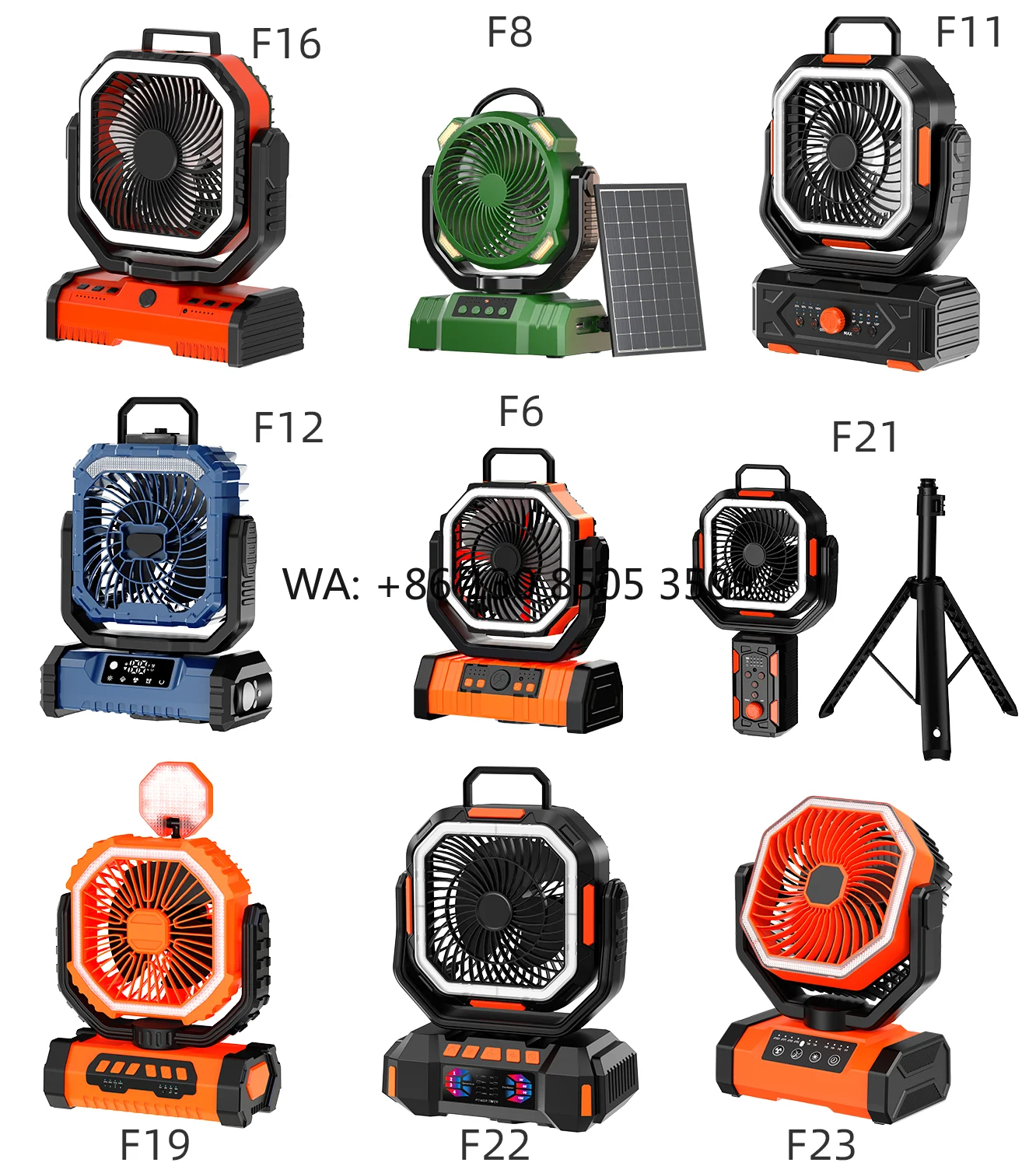

Portable Digital Control Four Speeds Remote Control Camping Fan 20000mah Rechargeable Camping Fan with Light