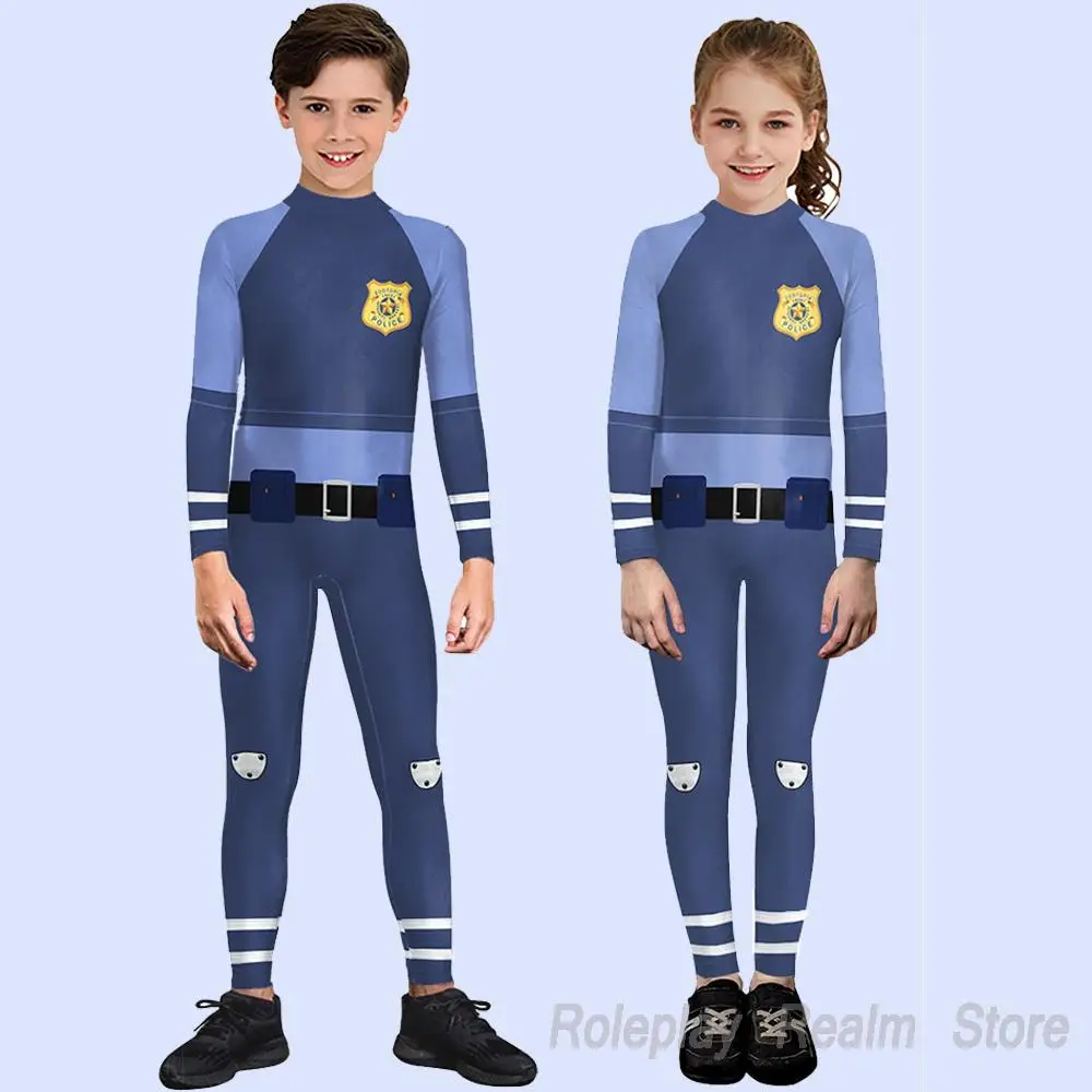 

Zootopia Judy Cosplay Jumpsuits Rabbit Police Officer Costume Carnival Party Stage Performance Fancy Clothes Zentai Bodysuit