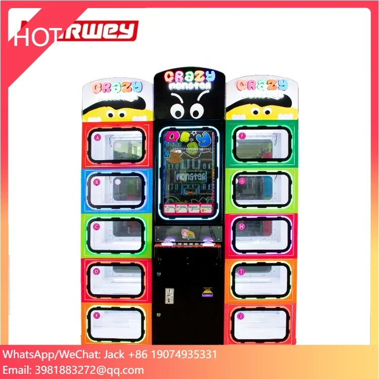 Centro comercial, juguete Arcade que funciona con monedas, venta expendedora, premio de monstruo loco colorido, grúa, muñeca, regalos, máquina de juego