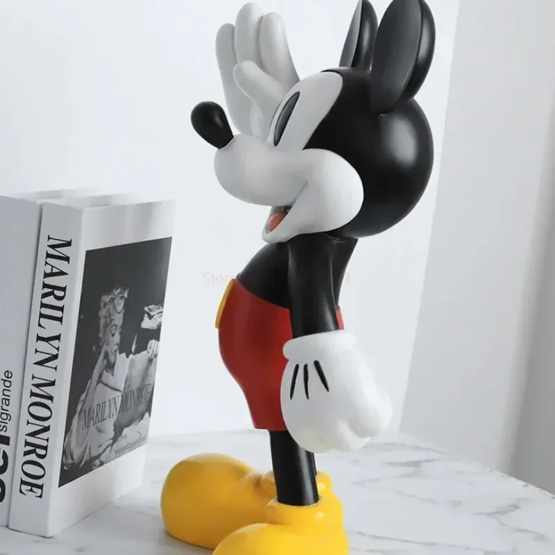 Estatua de modelo de moda de Mickey Mouse de Disney, figura de dibujos animados de 43cm, muñeco de resina de Mickey, juguetes de decoración, regalo, adorno para habitación de niños