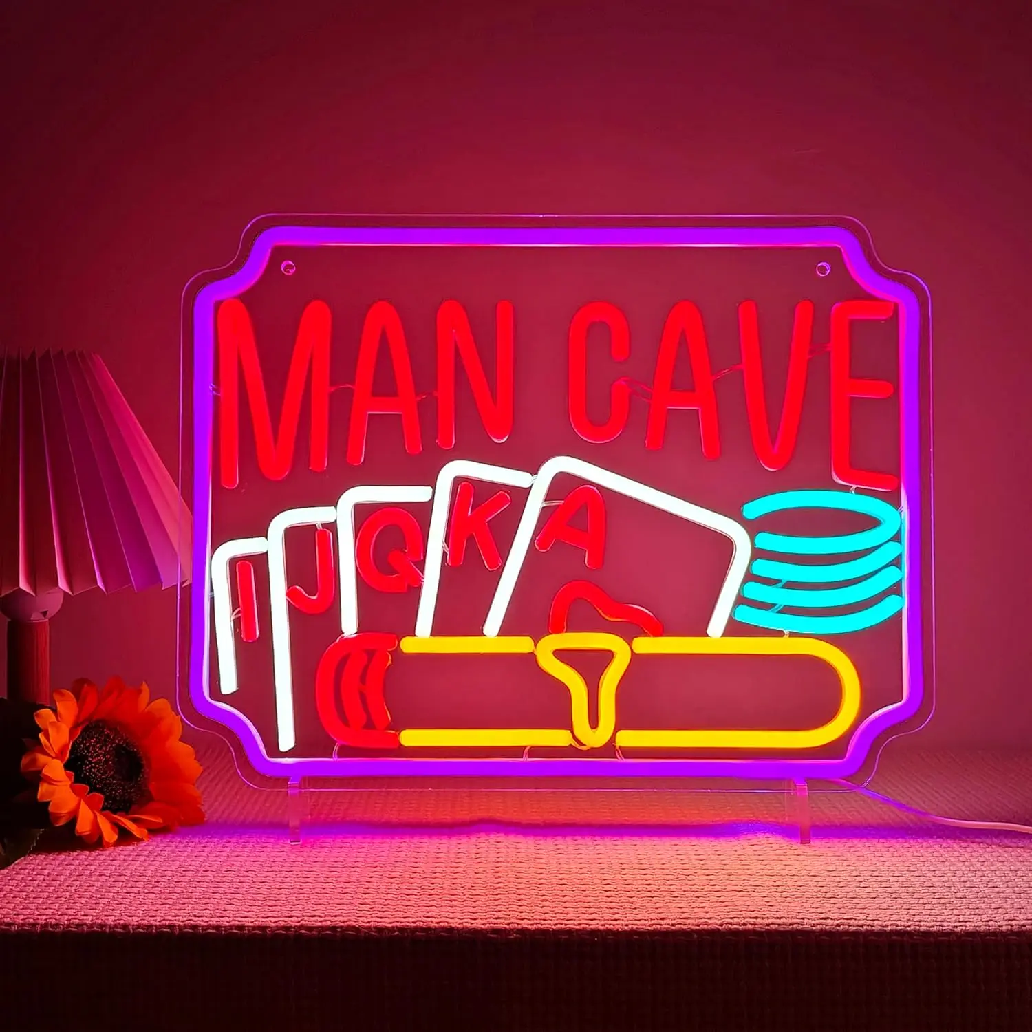 

Man Cave LED Neon Sign USB Dimmable Neon Light Sign for Man Cave Casino Gameroom Bar Cafe Birthday Party Gift Wall Decor