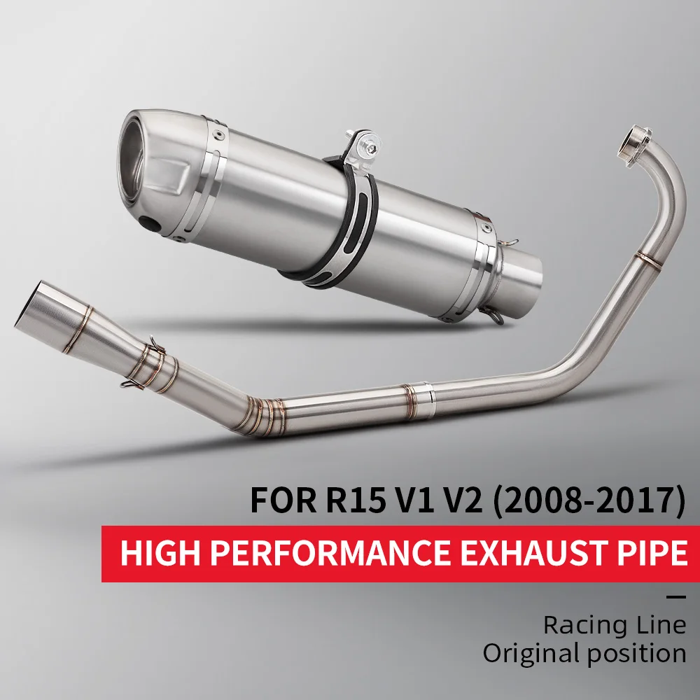 Motorcycle Full Exhaust Escape System Pipe Slip On For YZF-R15 R125 MT125 MT-15 MT 15 125 V1 V2 V3 R125 2008-2017Exhaust