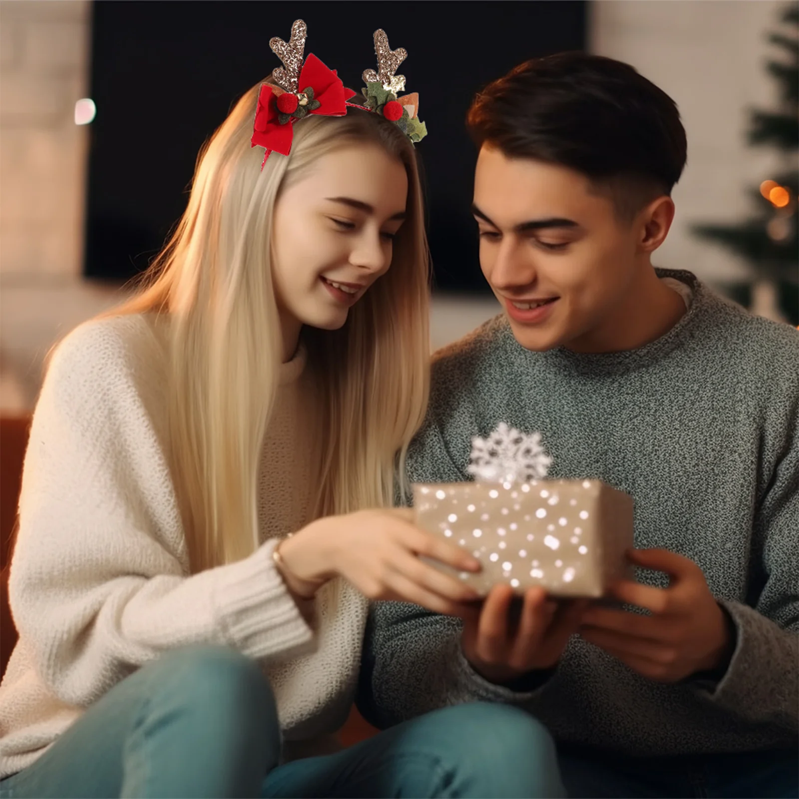 

Christmas Decoration Antlers Headband Costume Headwear for Deer Women Branch Headpiece