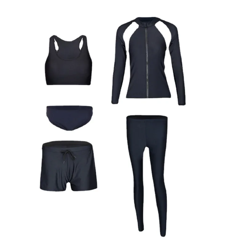 Men\'s Women\'s Sun Protection Shirt+Leggings+Trunks Long Sleeve Rash Guard Outdoor Tops & Bottoms Full Body Lightweight Swimsuit