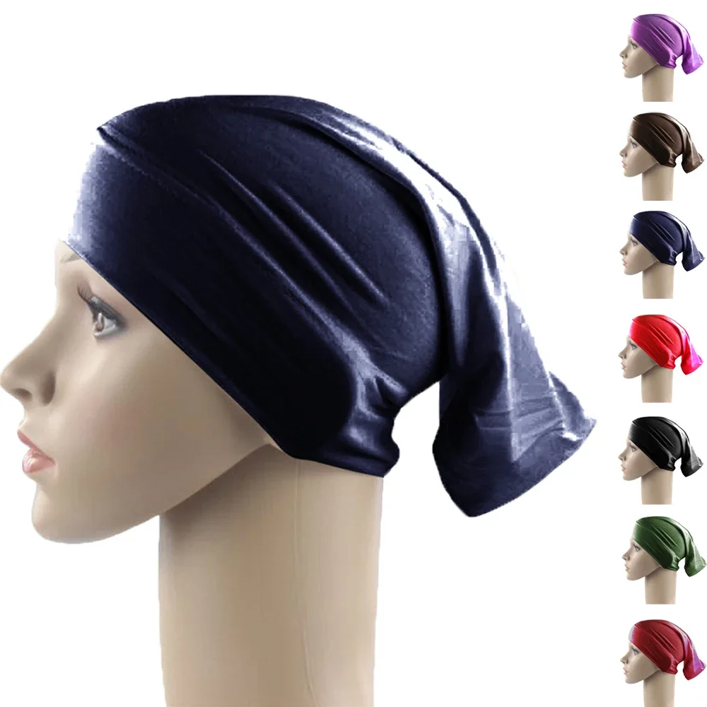 

Women Muslim Inner Hat Underscarf Islamic Ninja Bone Bonnet Turban Cancer Arab Stretch Hair Loss Headwear Hats Hijab