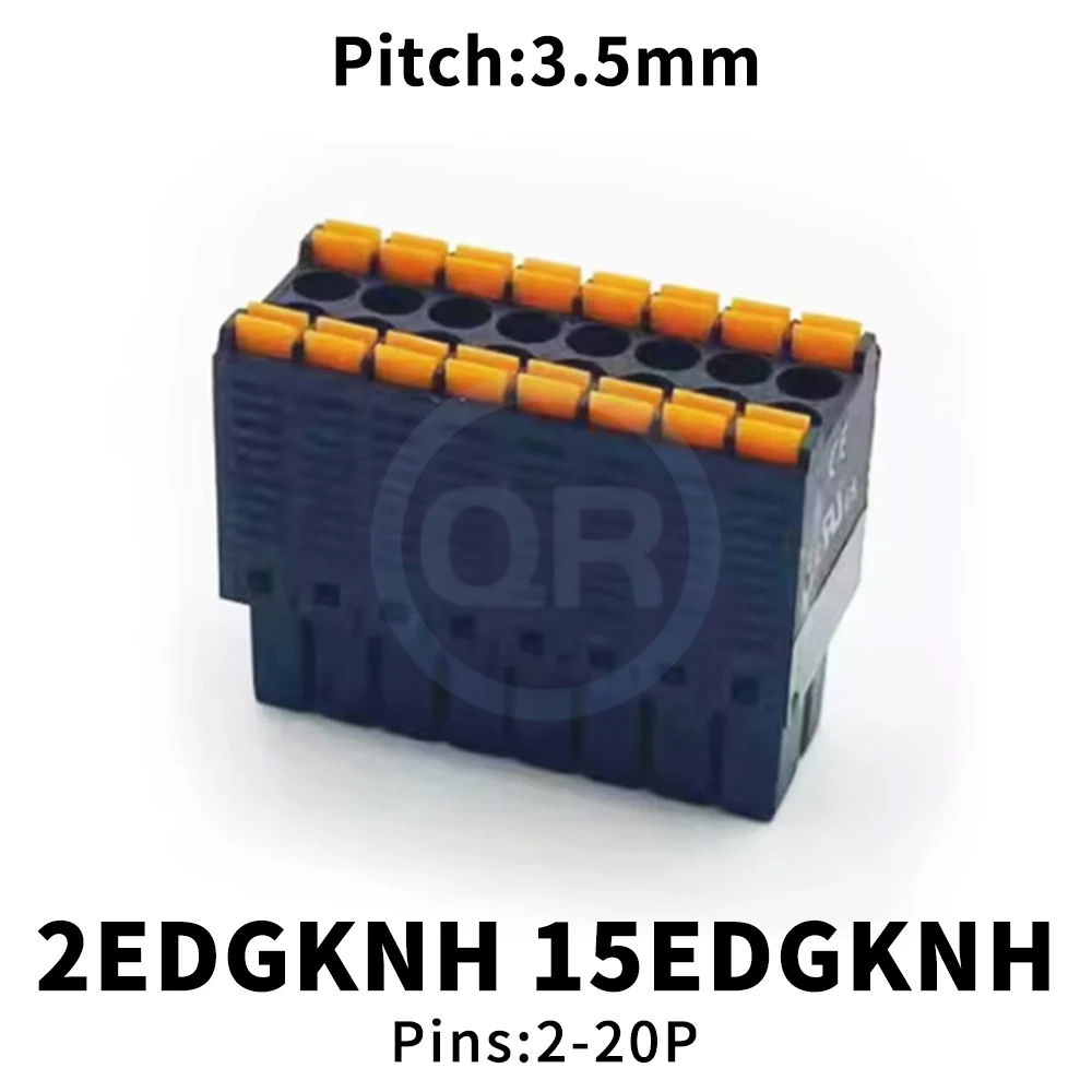 

(1 шт.) 15EDGKNH - 3,5-мм разъем без фланца, двухрядный, безвинтовой, для печатных плат, 2*2P ~ 20P, 2EDGKNH 3.5