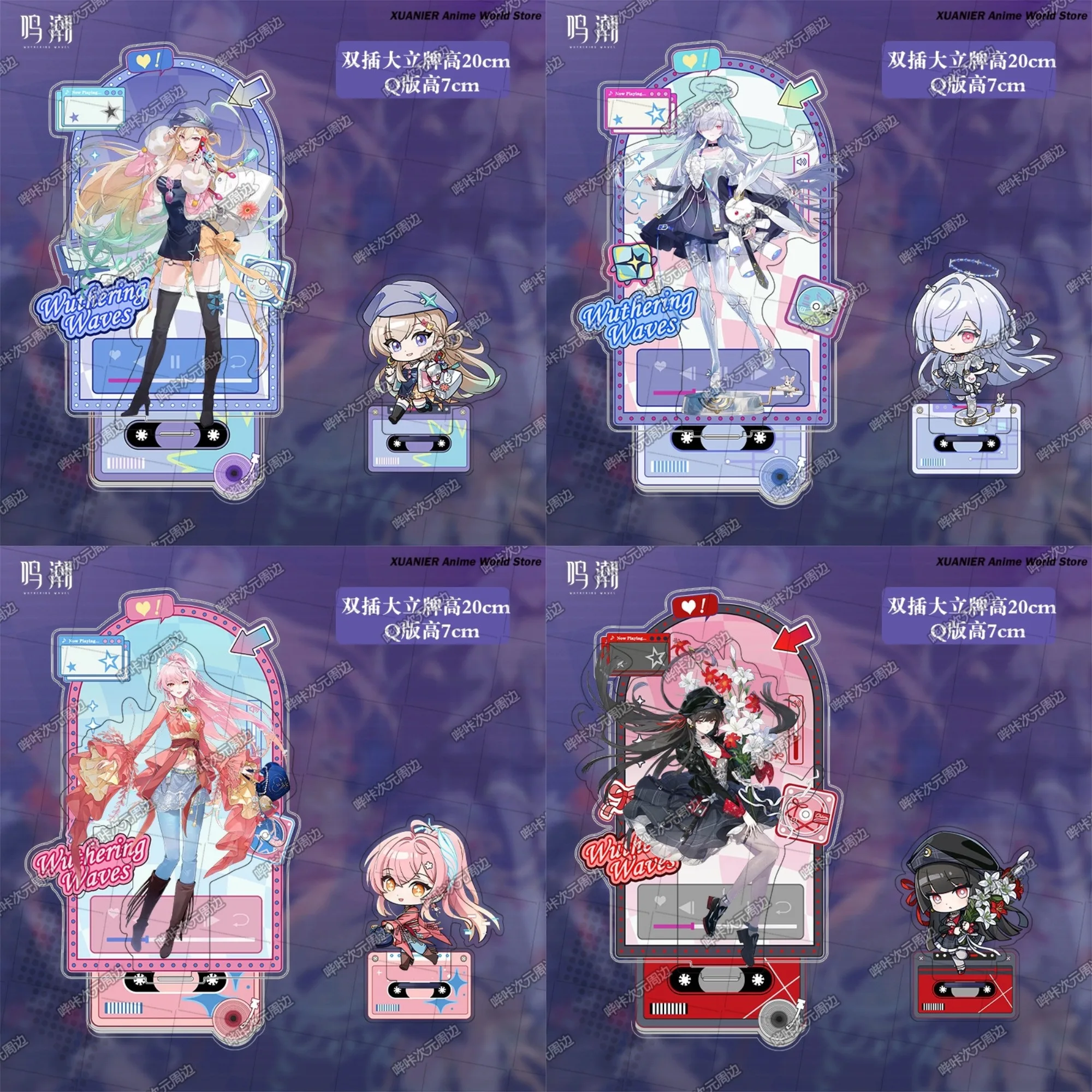 Wuthering Waves Mornye CHISA Aemeath LYNAE: Декоративная акриловая подставка-модель с двойным креплением, настольное украшение, игровая фигурка-стенд