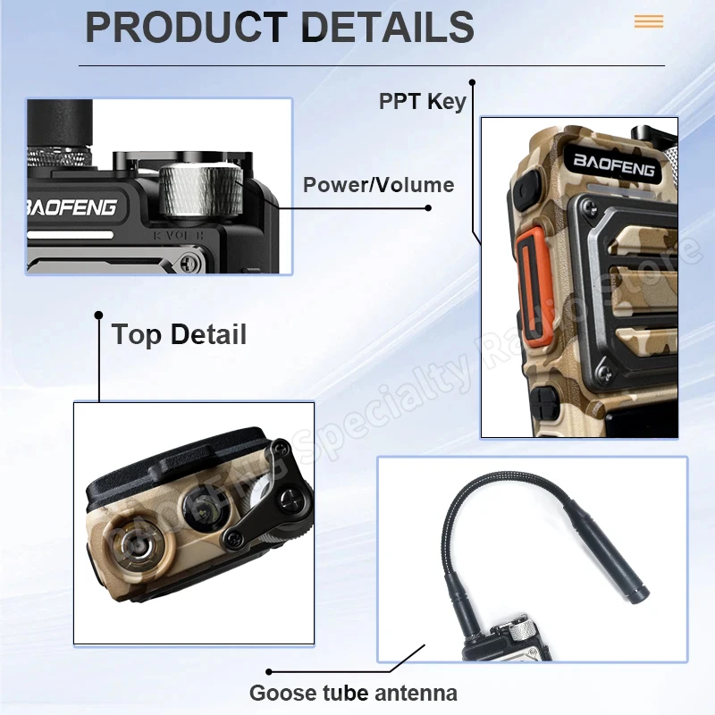 BaoFeng UV-25M Walkie Talkie multibanda de largo alcance frecuencia de copia de jamón alta potencia portátil tipo C NOAA Radio de caza bidireccional