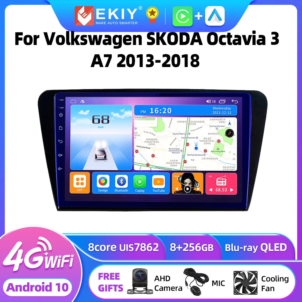 

EKIY T7 Android 10.0 Carplay Car Radio For Volkswagen SKODA Octavia 3 A7 2013-2018 Autoradio 2Din Navigation GPS 4G Head Unit