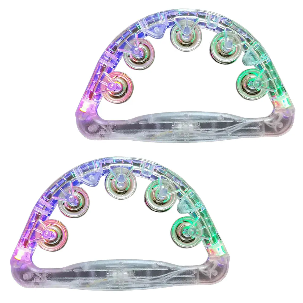 LED Light Rattle 2 Pack Transparent Handheld Glow Toy Party Prop for Festivals Bars Adults Kids Gifts