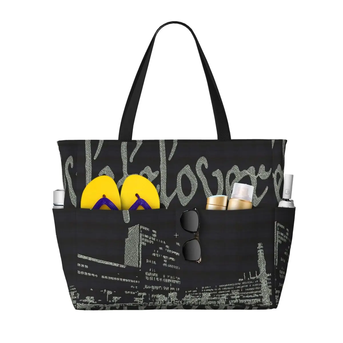 

Lifelover Black Metal Band Depressive Rock Erotik Music Beach Tote Bag Yoga Duffle Large Tote Bag Women Travel Bag Fitness bag