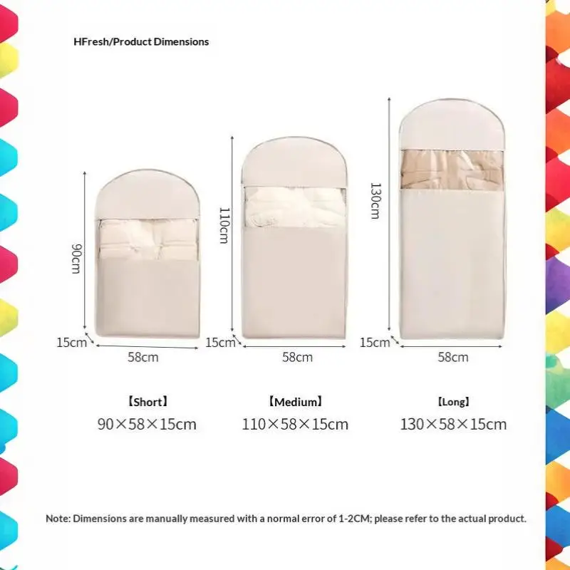 1PC Down Jacket Compression Bag Dust Cover Household Visible Clothes Storage Hanging Organizer For Wardrobe