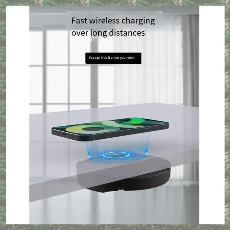 

1Set Invisible Wireless Charger Penetrate 30Mm Fast Charging Charger Easy Installation Quick Charger Black US Plug
