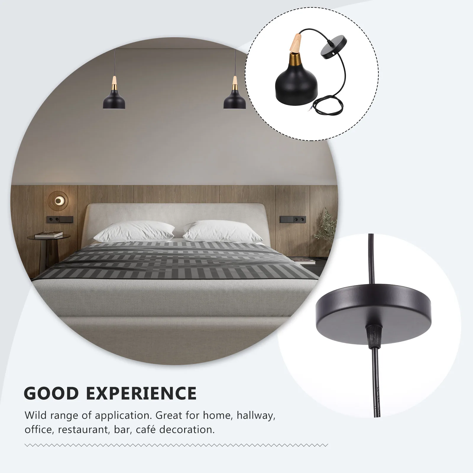 

Nordic Hanging Lamp Modern Wood Metal Simple Style Indoor Decorative Pendant Light for Restaurant Single Head Ceiling Light