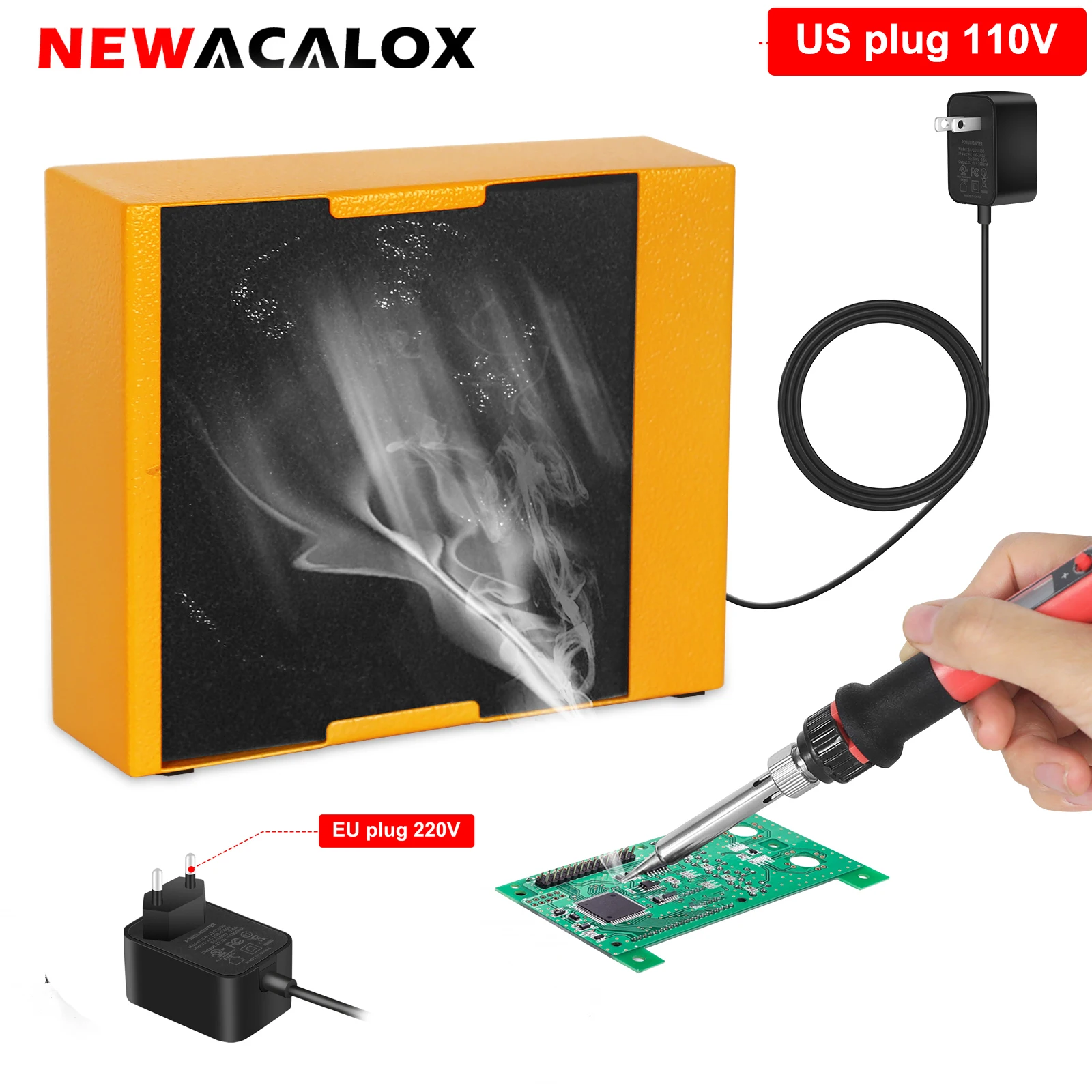 NEWACALOX 30W odciąg dymów lutowniczych pochłaniacz dymu pochłaniacz dymu DIY wentylator roboczy do stacji lutowniczej
