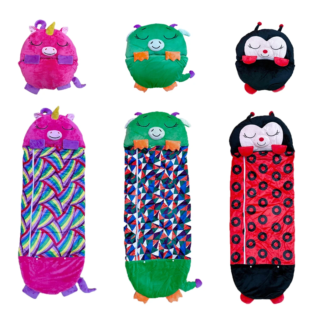 

Child Cartoon Sleeping Bag Green Dragon Sleep Sack For Kids With Plush Pillow Boys Girls Birthday Gift Children'S Bed Bag