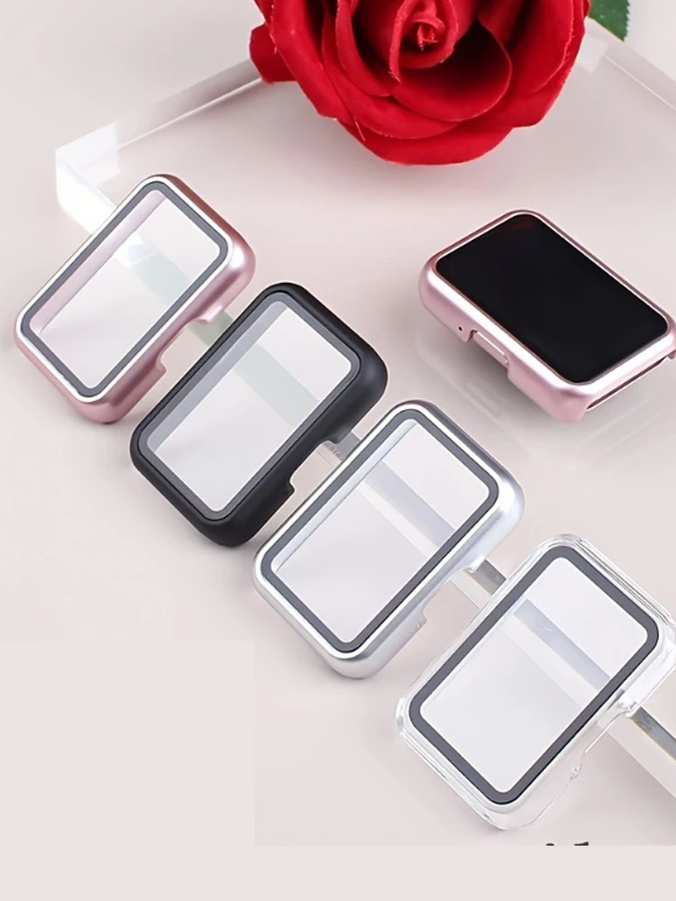 4 Pcs Tempered Glass+Case For Samsung Galaxy Fit 3 Screen Protector & Hard PC Protective Bumper Galaxy Fit 3 Accessories
