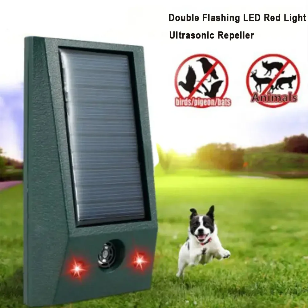 Repellente per uccelli ad ultrasuoni elettronico solare IP66 deterrente per piccioni impermeabile forte LED lampeggiante Controller per parassiti per giardino
